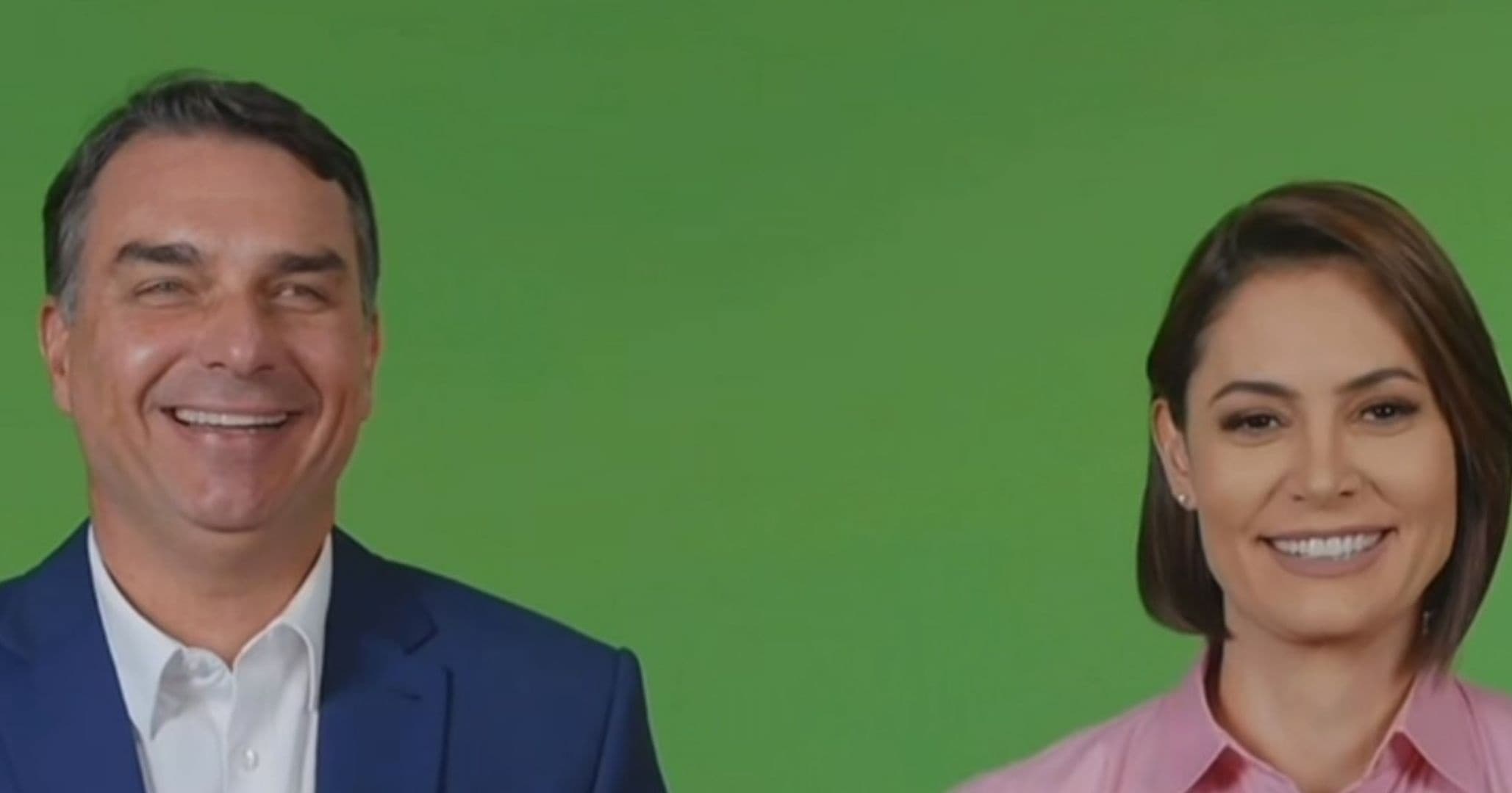 Michelle e Flávio Bolsonaro aparecem juntos em vídeo de campanha após desentendimentos
