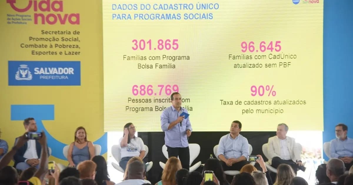 Salvador cria Programa Vida Nova com benefícios mensais de até R$ 1.400 e ajuda de aluguel a 4 mil famílias; confira detalhes
