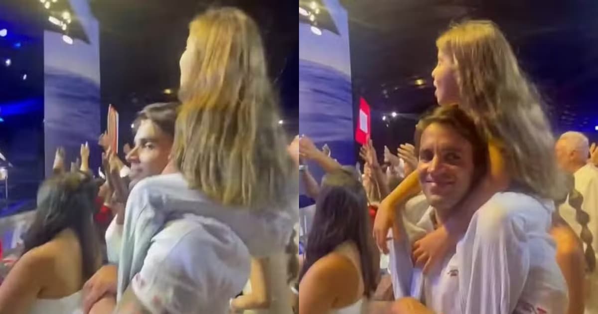 VÍDEO: Daniel Cady encanta web ao curtir show com filha caçula, Marina, em Praia do Forte