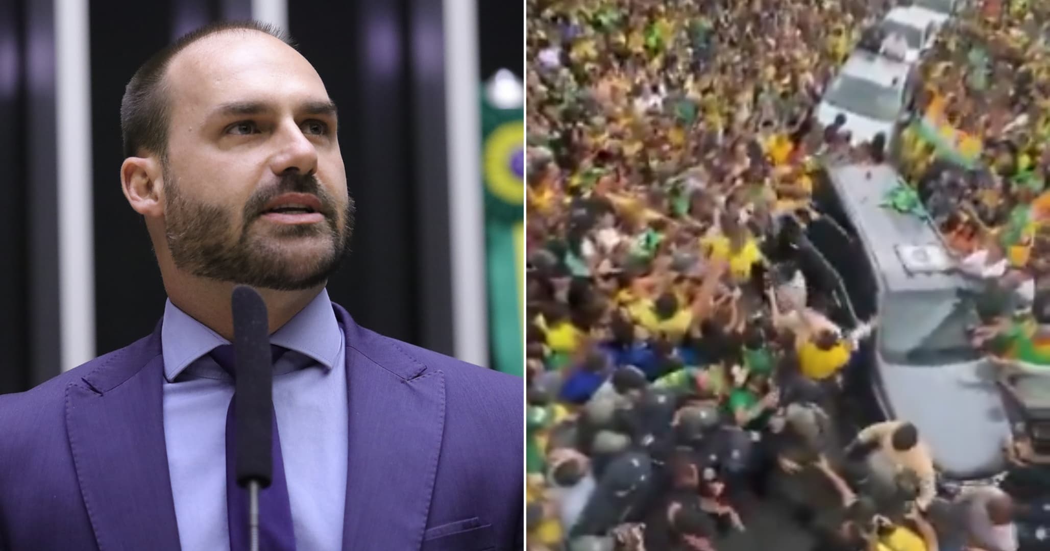 Eduardo Bolsonaro usa vídeo antigo de Jair para simular ato de Flávio no Nordeste