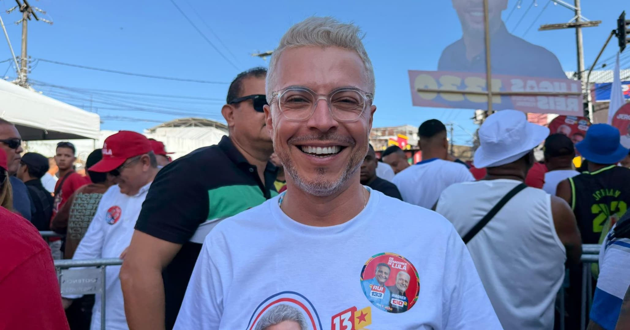 "Nossa campanha é uma só", diz Bruno Monteiro ao reforçar relação de Lula com a Bahia em caminhada