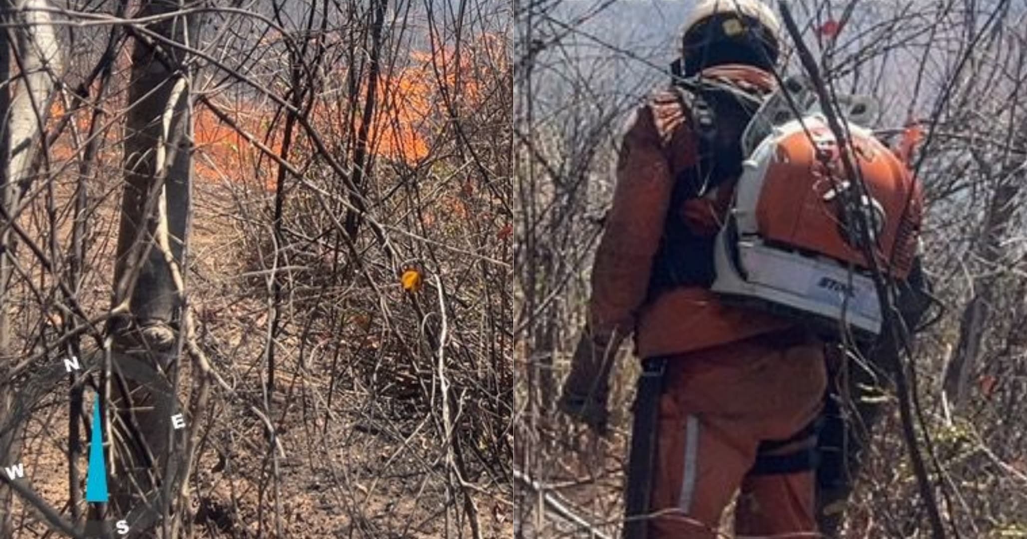 Incêndio florestal na Serra da Bandeira em Barreiras mobiliza 40 bombeiros
