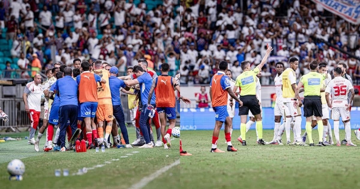 Súmula relata expulsão de Everaldo após confusão em Bahia x Inter; veja outros cartões