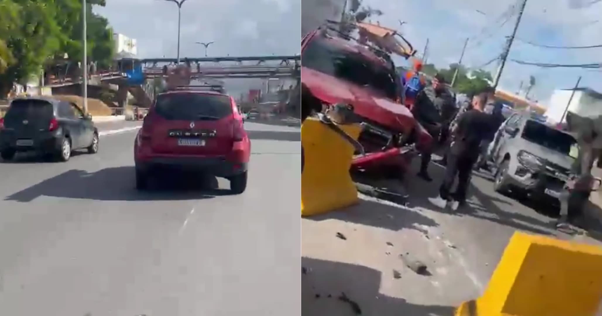Motorista perde controle e colide com carros na Estrada do Coco, em Lauro de Freitas