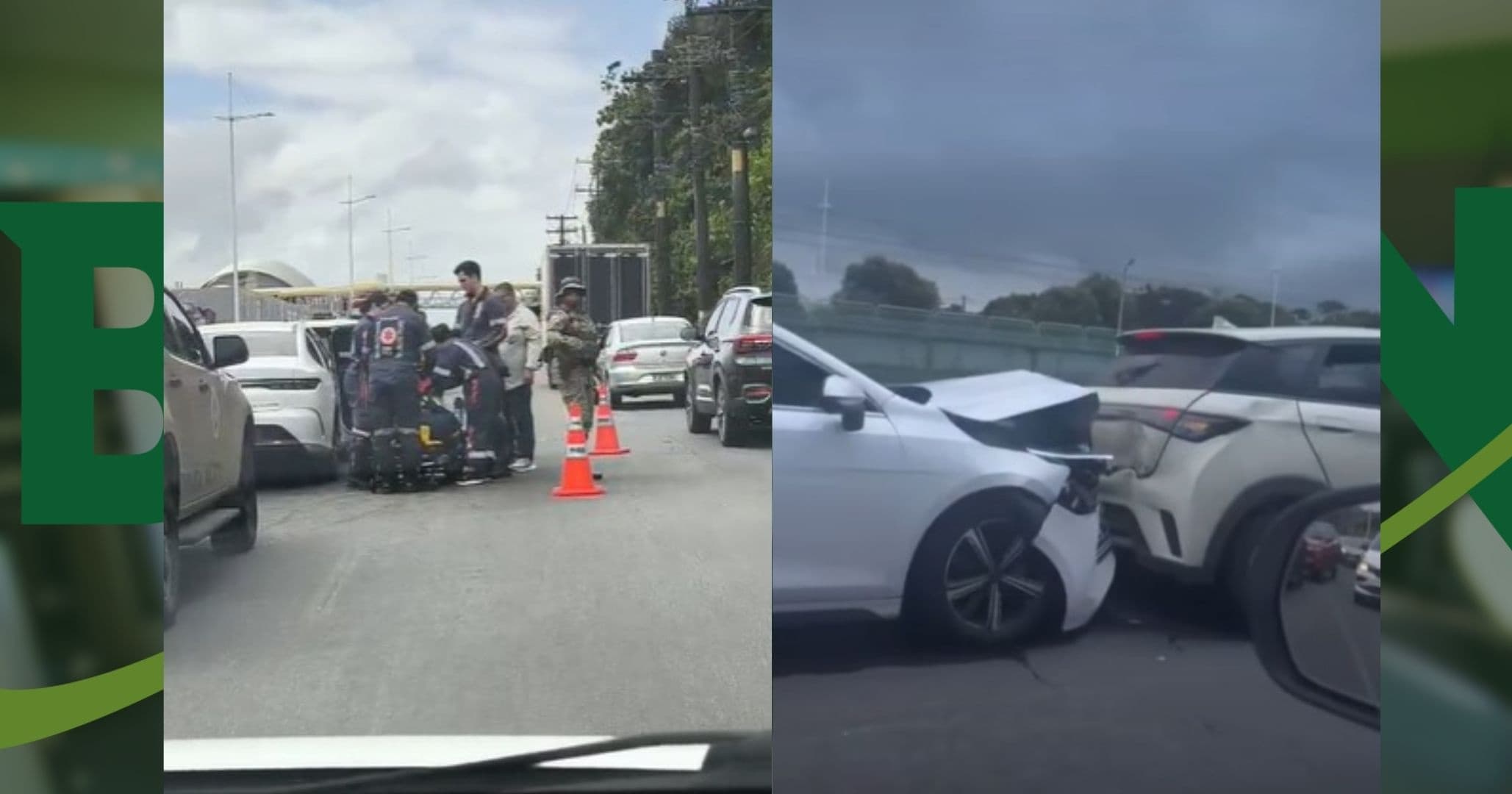 VÍDEO: Engavetamento com cinco veículos deixa um ferido e causa trânsito lento na Avenida Paralela, em Salvador