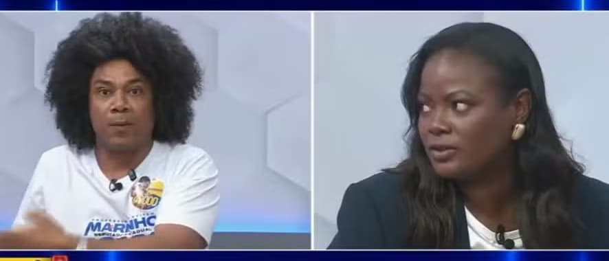 Candidata do PL tem crise de riso durante fala de adversário em debate, é criticada nas redes e cita Lula em reação