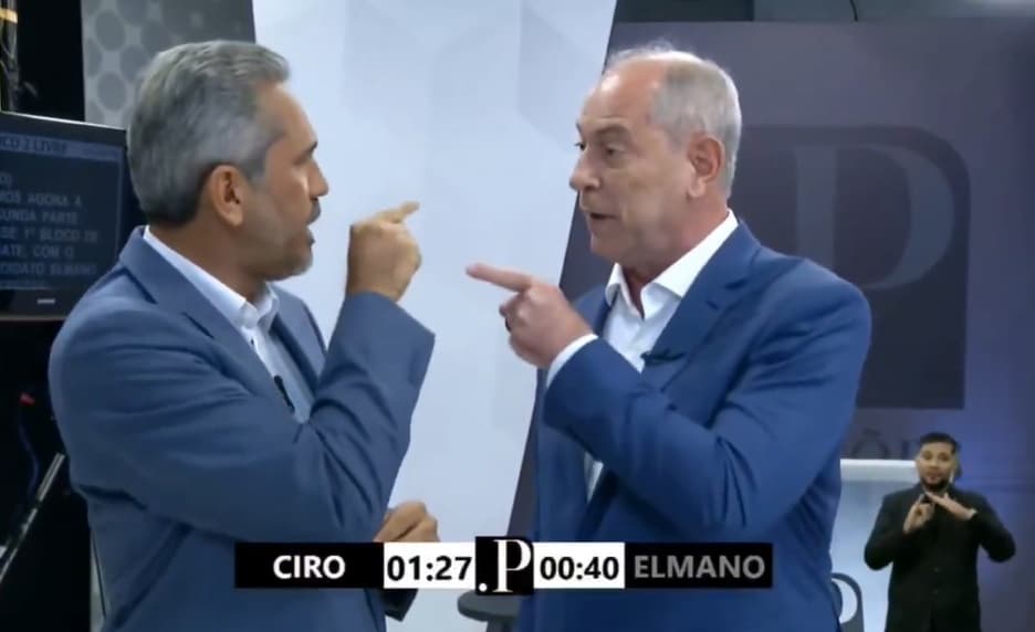 VÍDEO: Ciro Gomes aponta dedo para Elmano durante discussão e debate termina com bate-boca no Ceará 