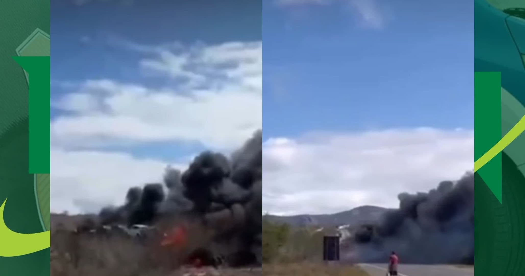 VÍDEO: Acidente causa incêndio entre veículos de carga bloqueia trânsito na BR-116 no Vale do Jiquiriçá