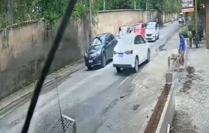 Pitbull escapa de carro após acidente de trânsito e ataca homem em cidade da Bahia