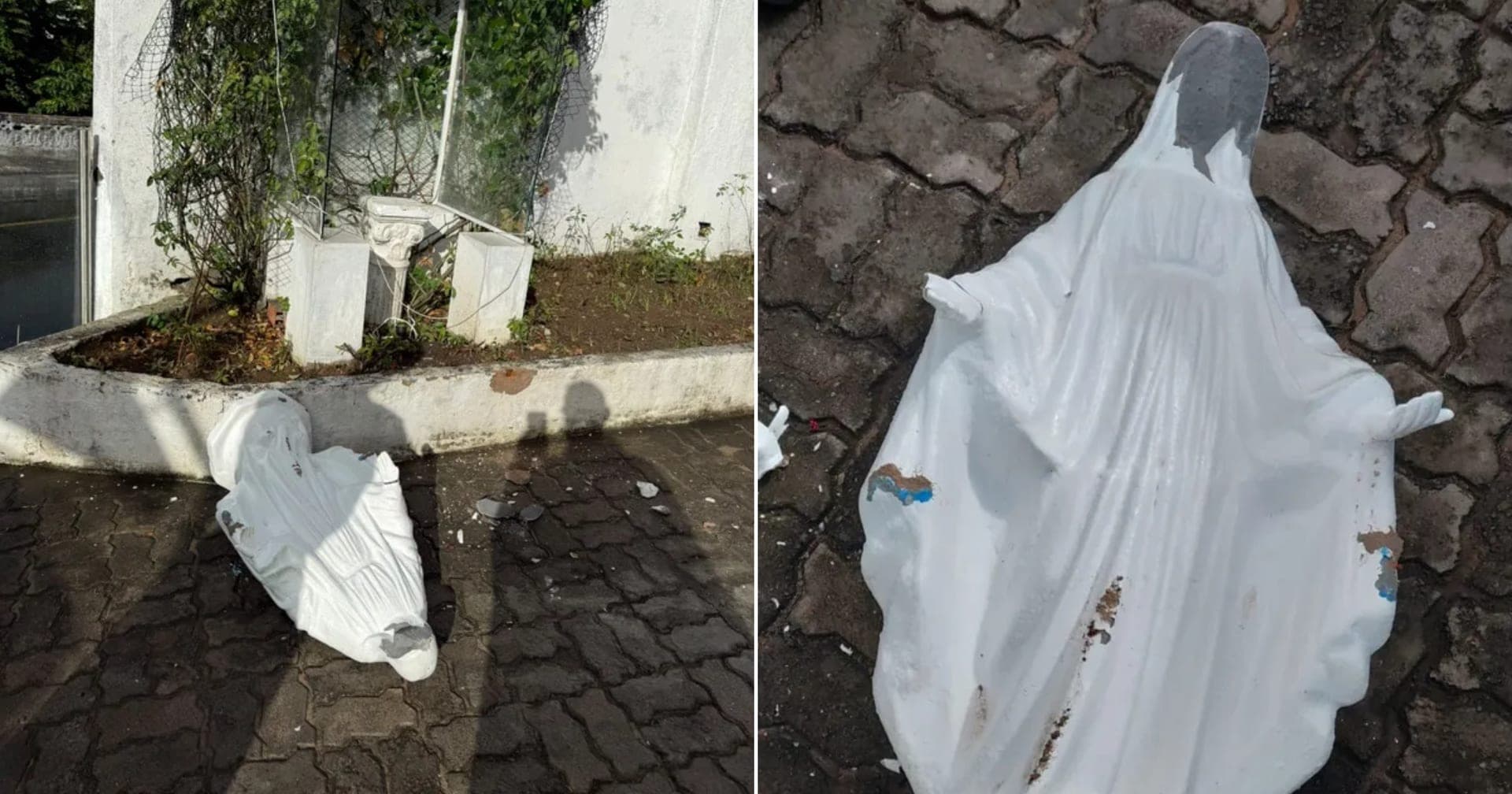 Imagem de Nossa Senhora das Graças é destruída dentro de igreja em Salvador