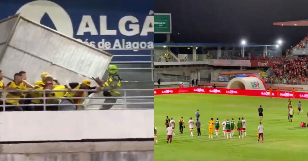 Confusão marca fim de CRB x Sport e polícia usa balas de borracha e gás lacrimogêneo