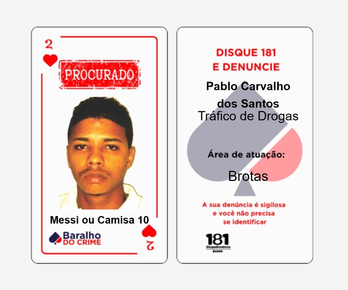 SSP aponta que "Messi", do Baralho do Crime, forneceu armas a suspeitos mortos em Cajazeiras