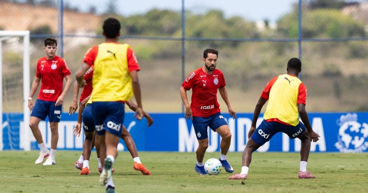 Bahia realiza treino tático antes de duelo com o Athletico; saiba como foi